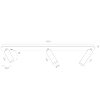 Lampa sufitowa liniowa z 3 reflektorami regulowana różowa minimalistyczna uniwersalna LINCA 6369 Argon